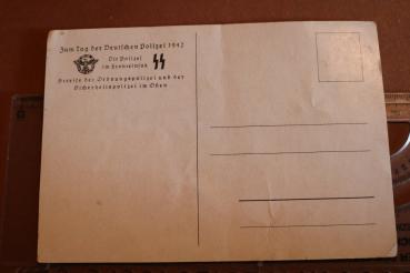 Preview: alte Postkarte - Die Polizei im Fronteinsatz - Tag der deutschen Polizei 1942